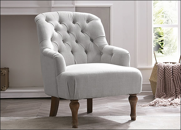 Kyoto Bianca Cream Linen Chair (2 - 3 Day Delivery)